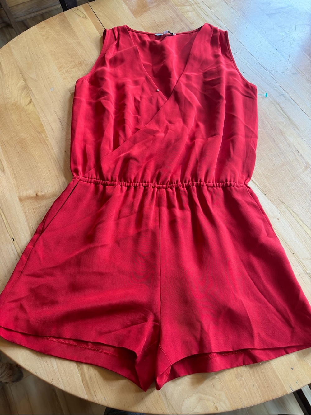 Rebecca Minkoff Red Sleeveless V-Neck Romper